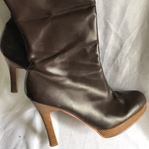Platform stacked heel boots - Picture 1 of 8